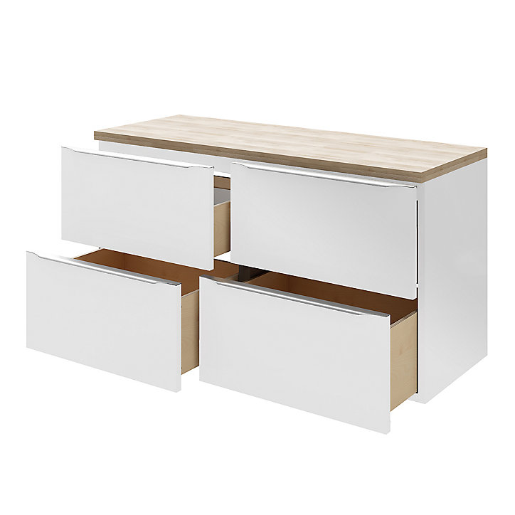 Meuble sous vasque à suspendre GoodHome Imandra blanc 120 cm + plan de toilette Hartland 183 cm (à redécouper)
