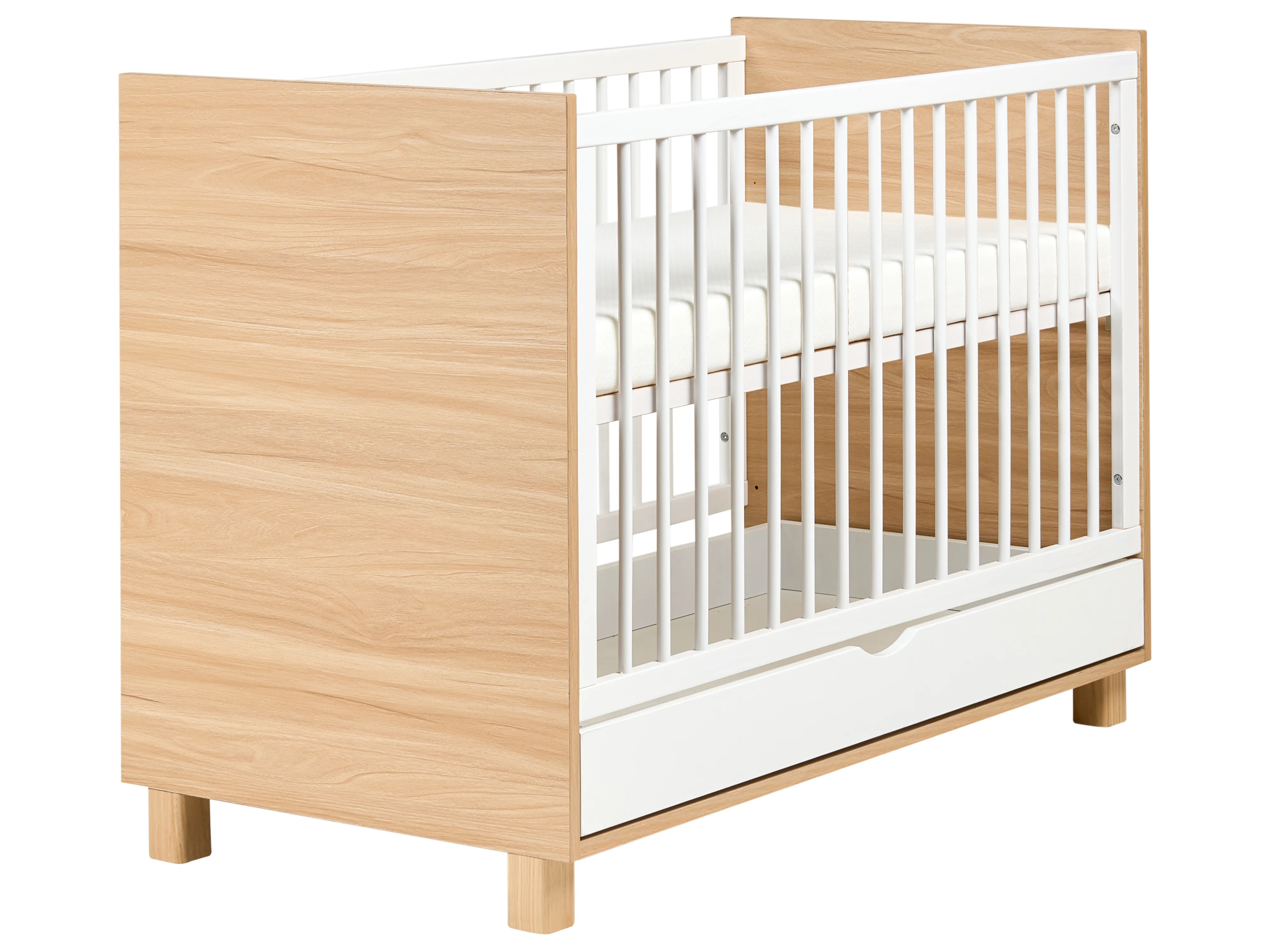 Babybedje met opberglade GUNNAR 60 x 120 cm Wit