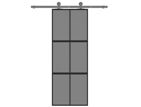 VIDAXL - Porte verre Porte coulissante noir 76x205 cm verre trempé aluminium