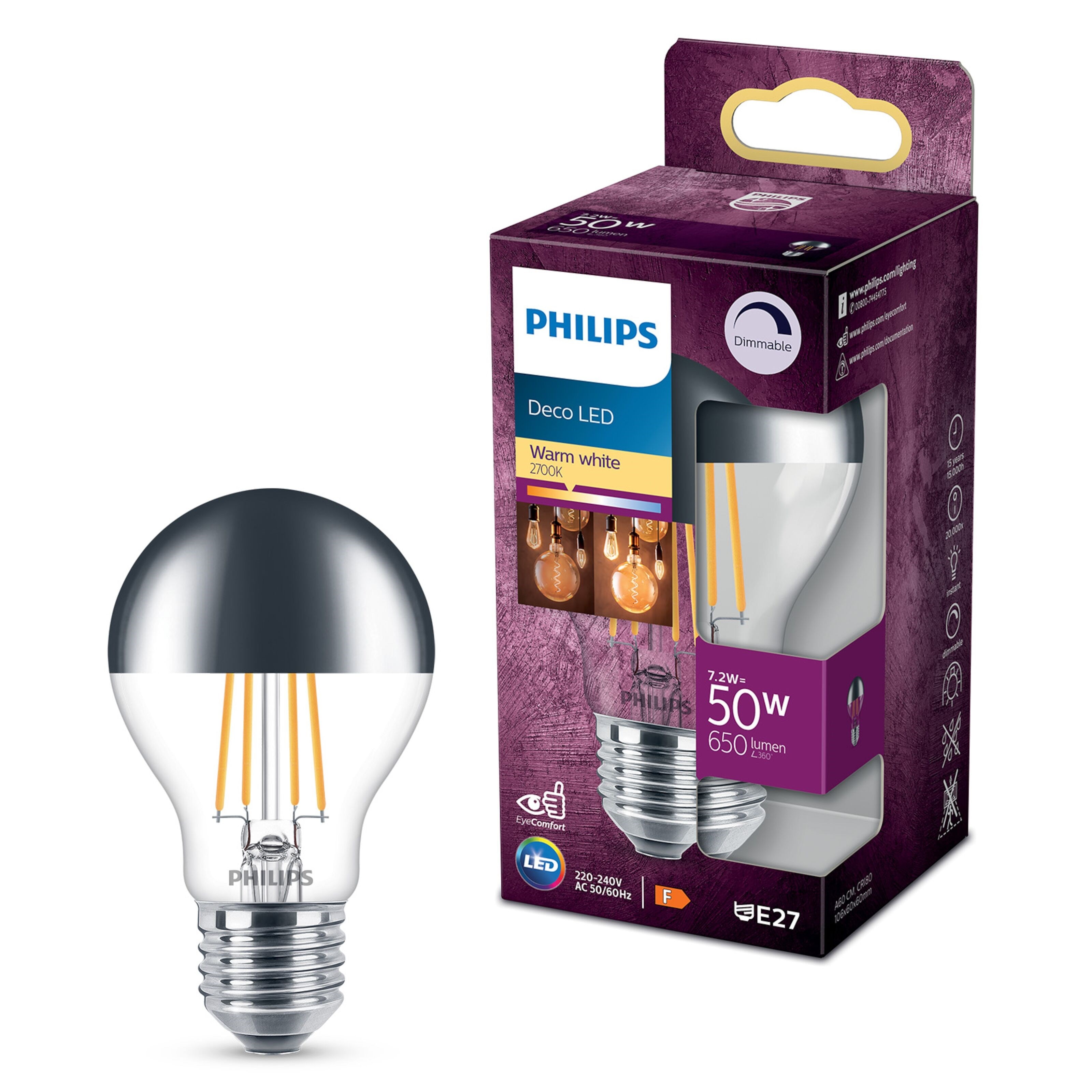 Philips LED-pære - reflektor E27 620 lm