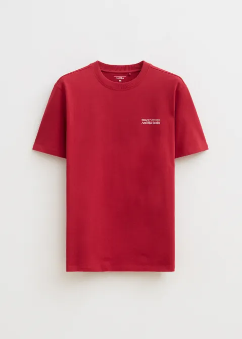 T-shirt met merk logo rood (ROO)
