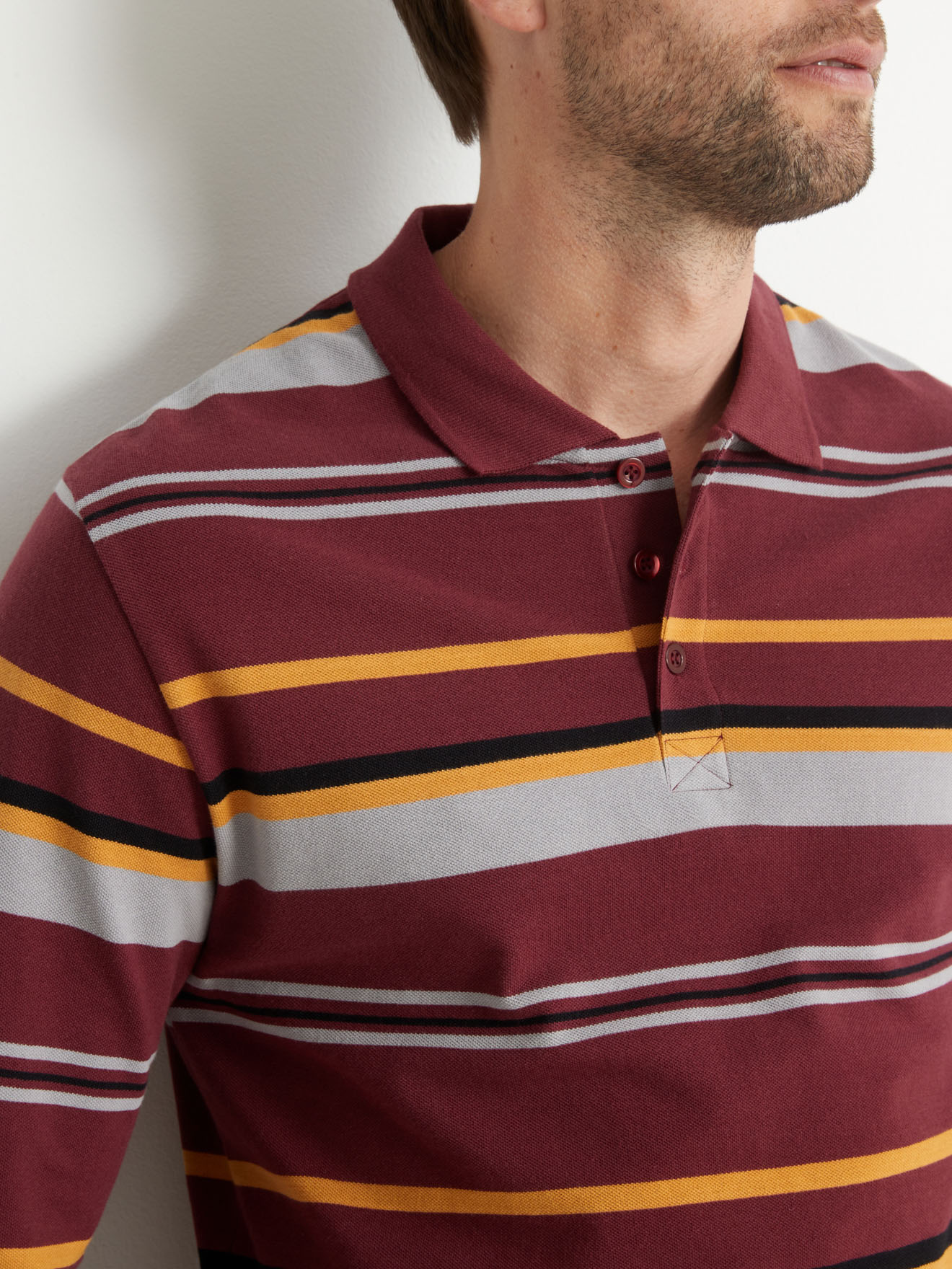 Polo manches longues maille piquée