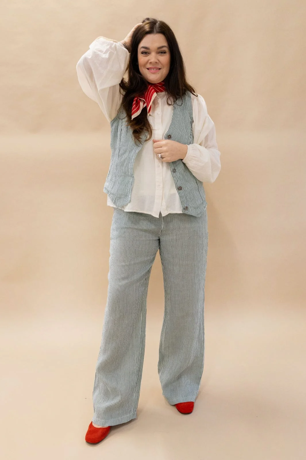 Black Colour Bcmelina Wide Linen Pant safari green