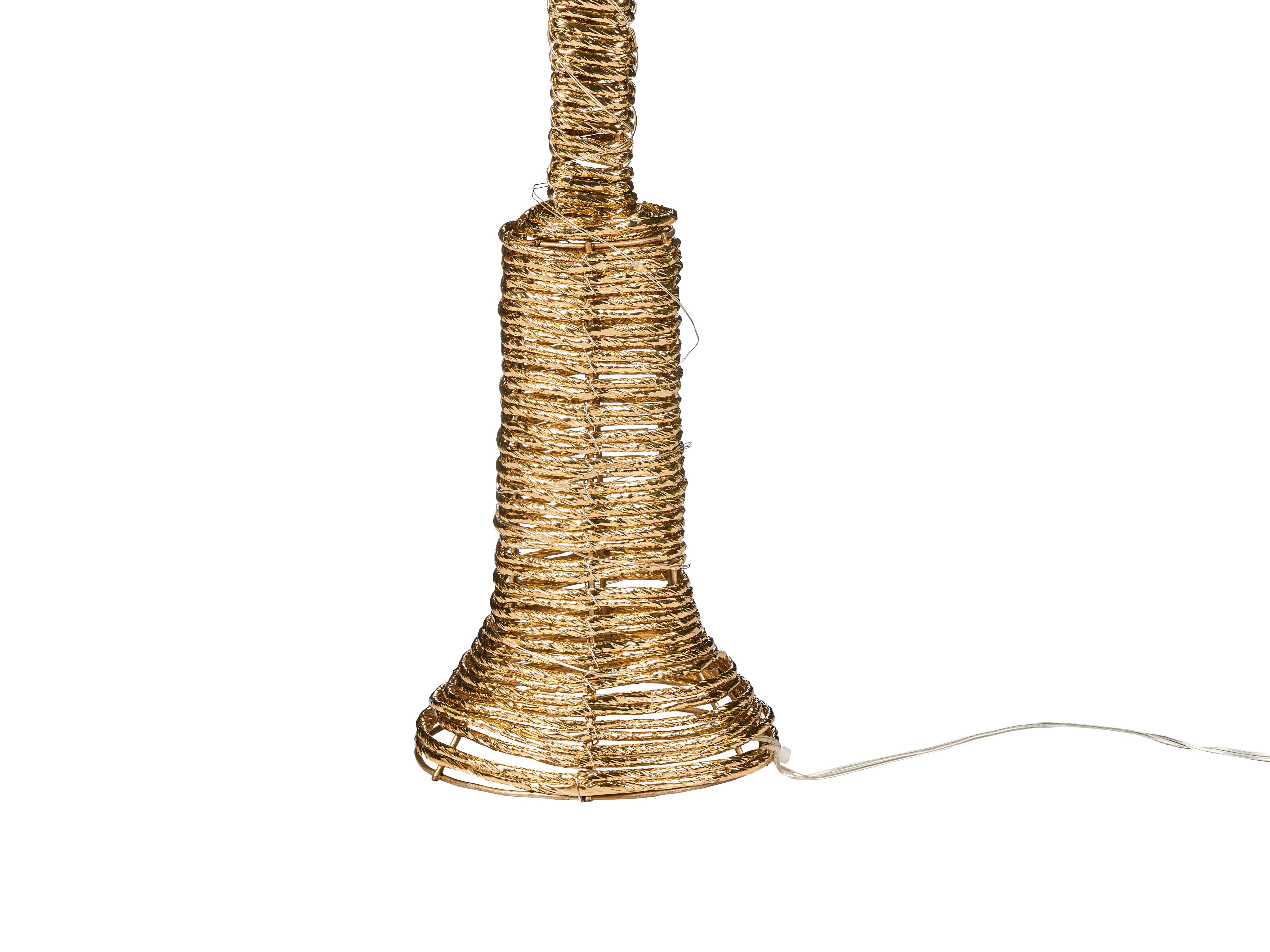 Kerstdecoratie LED ALFTANES Kerstlantaarnpaal 62 cm Goud