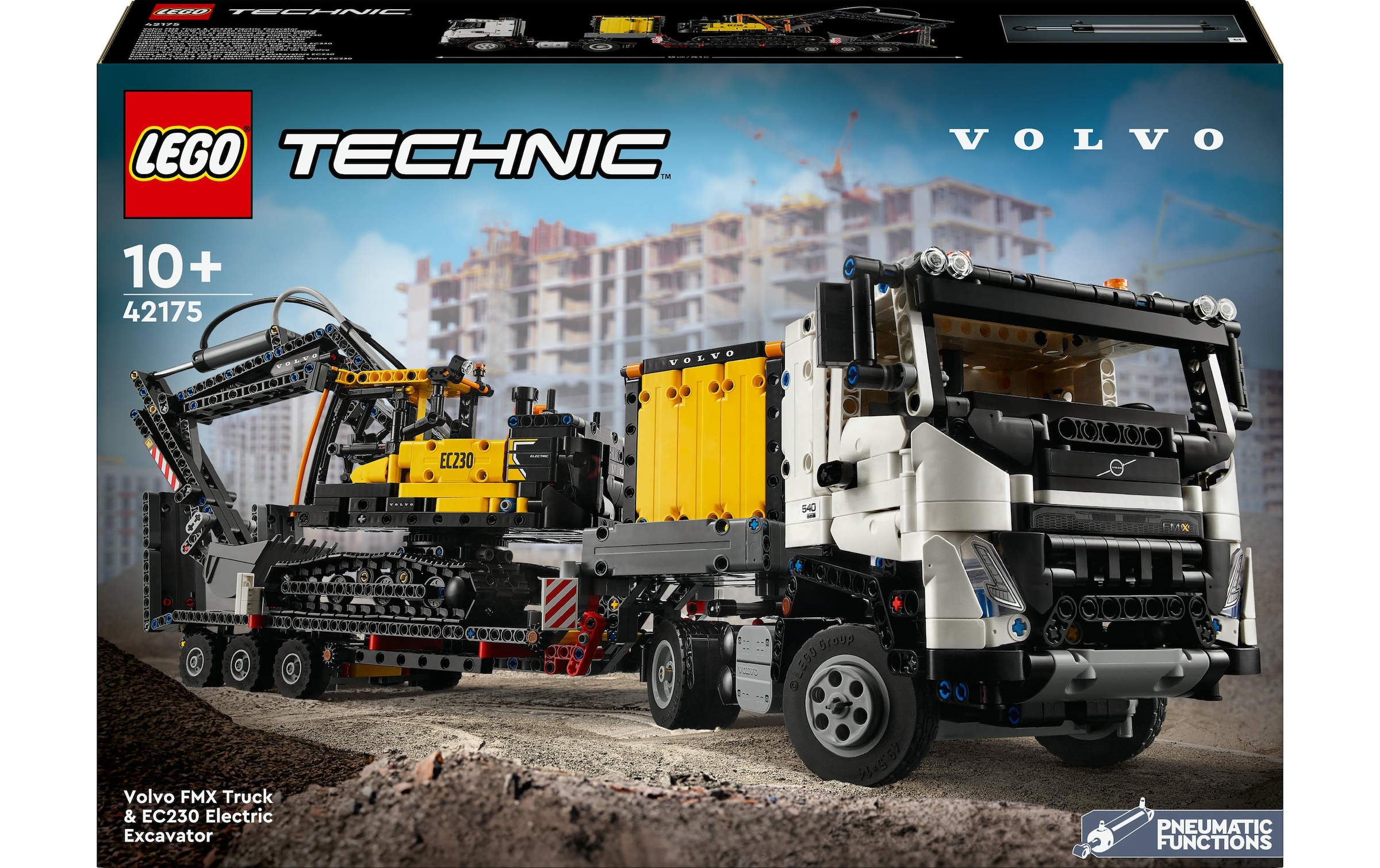 LEGO® Konstruktionsspielsteine »Technic Volvo FMX LKW mit EC230 Electric Raupenbagger 42175«