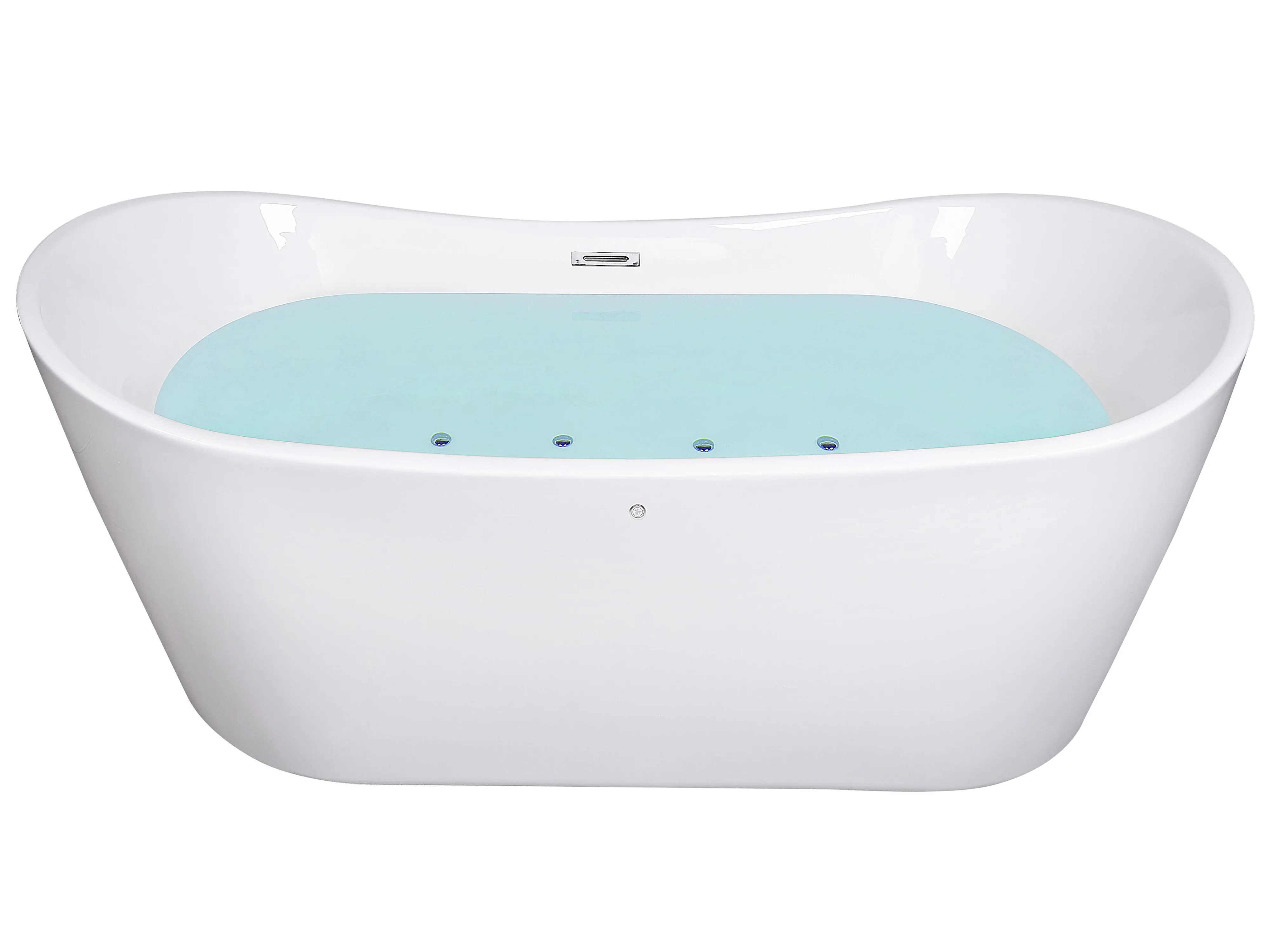 Vrijstaand bubbelbad met LED ANTIGUA 168 x 80 cm Wit