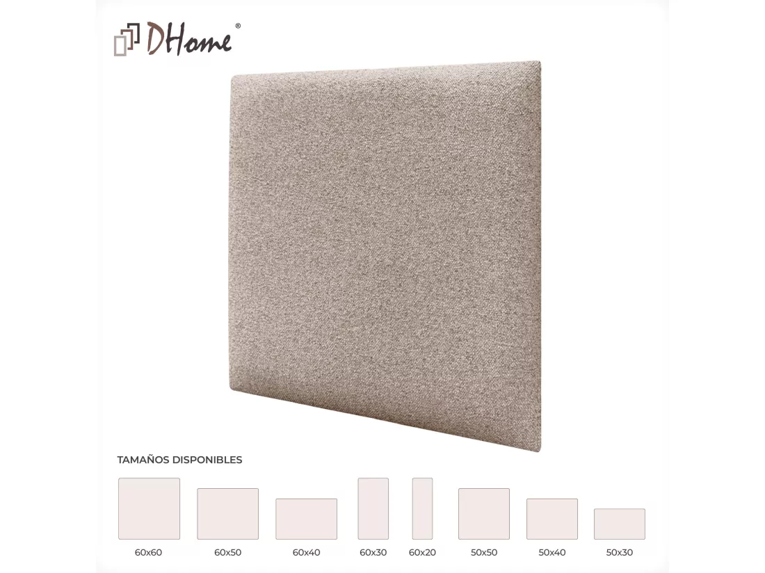 DHOME Lot de 1 Panneaux muraux en tissu auto-adhésifs Panneaux muraux absorbants acoustiques Protection contre les chocs (Sable, 60x60cm, x1)