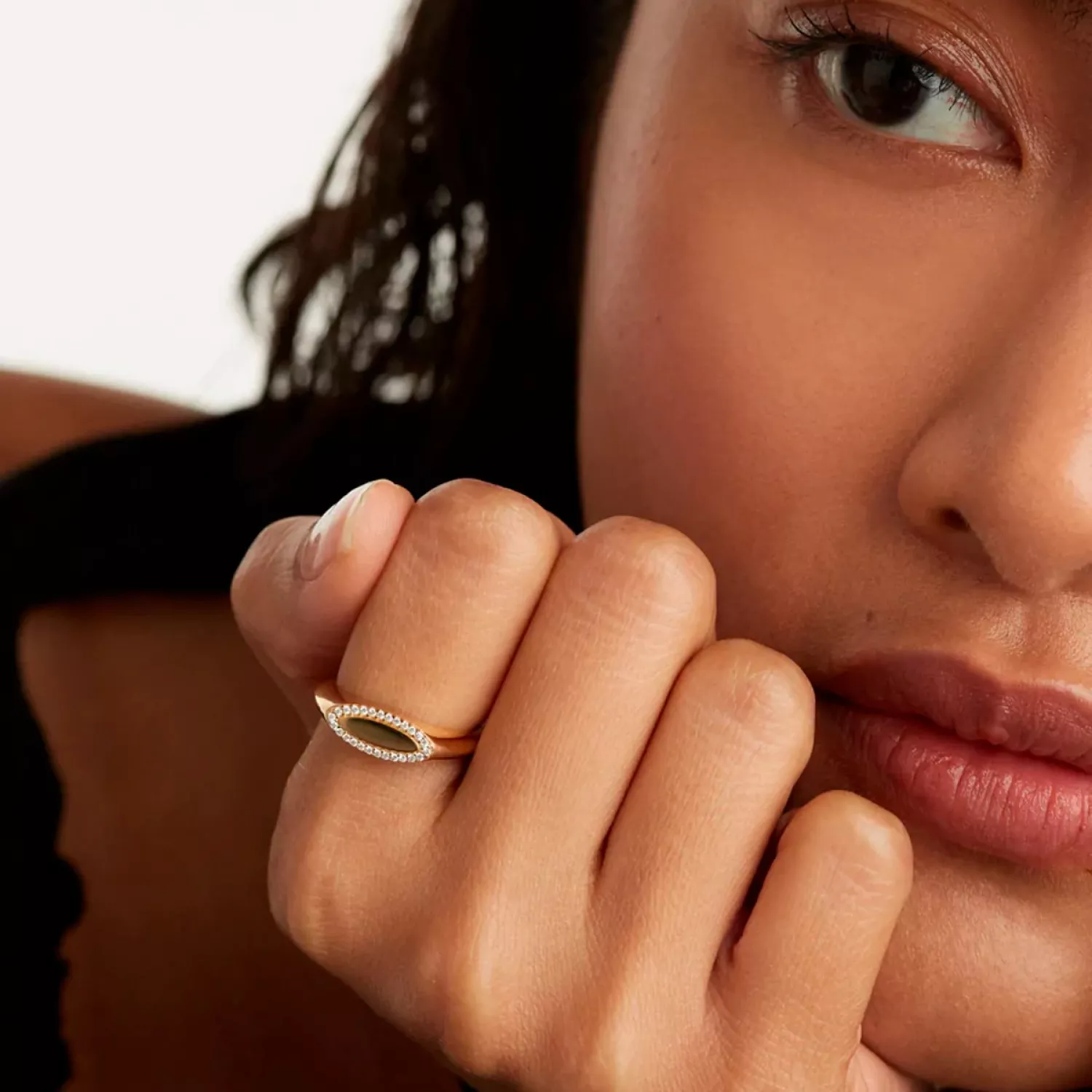 PDPAOLA Lace Stamp Ring 18 kt. Forgyldt Sølv AN01-629