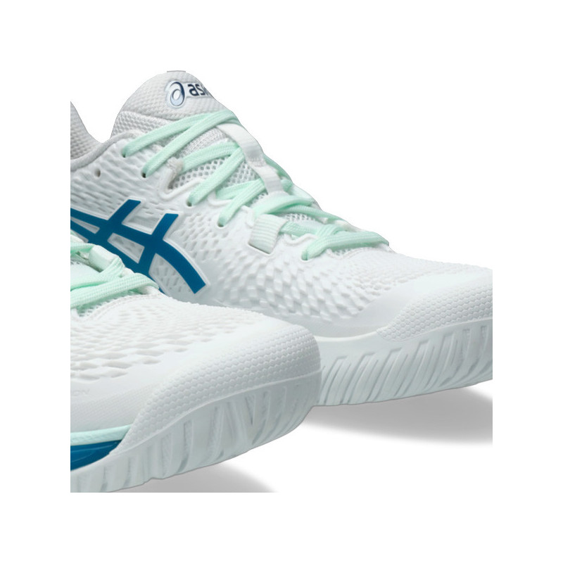 Asics Gel Resolution 9 femme blanc-bleu