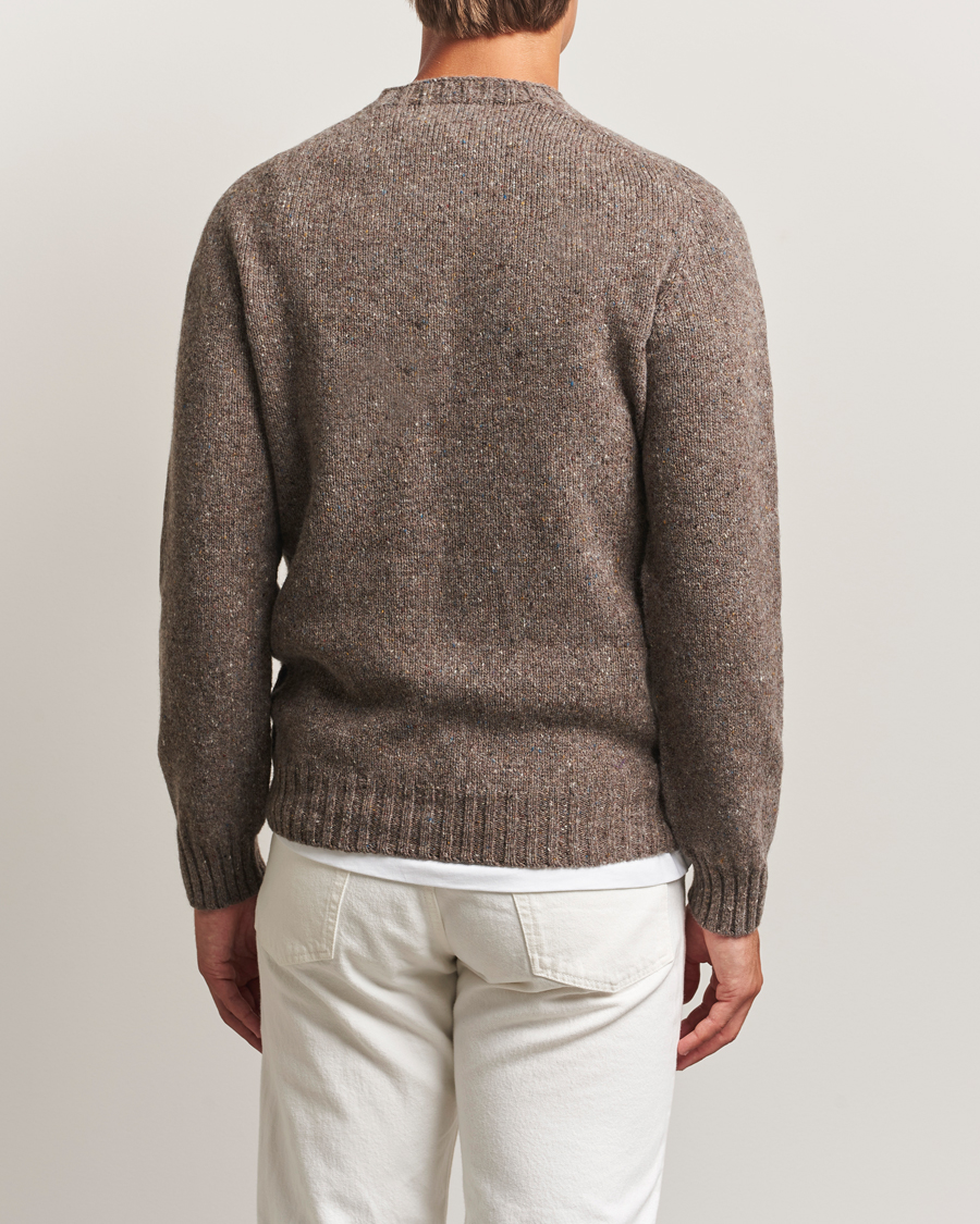 Harley Of Scotland Donegal Wool Crewneck Brown