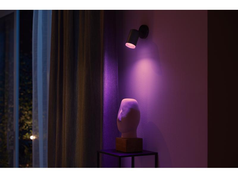 Philips Hue White & Color Ambiance Fugato 1er-Spot Schwarz Spot mit Weisstönen und mehr als 16 Millionen Farben