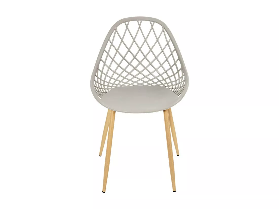 TRESSIE - Lot de 4 Chaises Gris Taupe Coque Arrondie