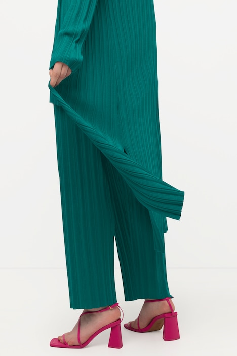 Strickjacke, Feinripp, offene Form, V-Ausschnitt
