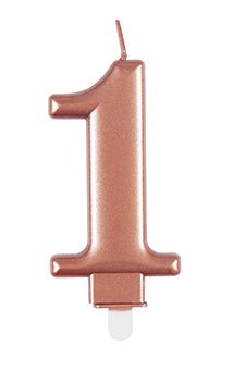 1 Jaar Kaars Rose Goud 10cm