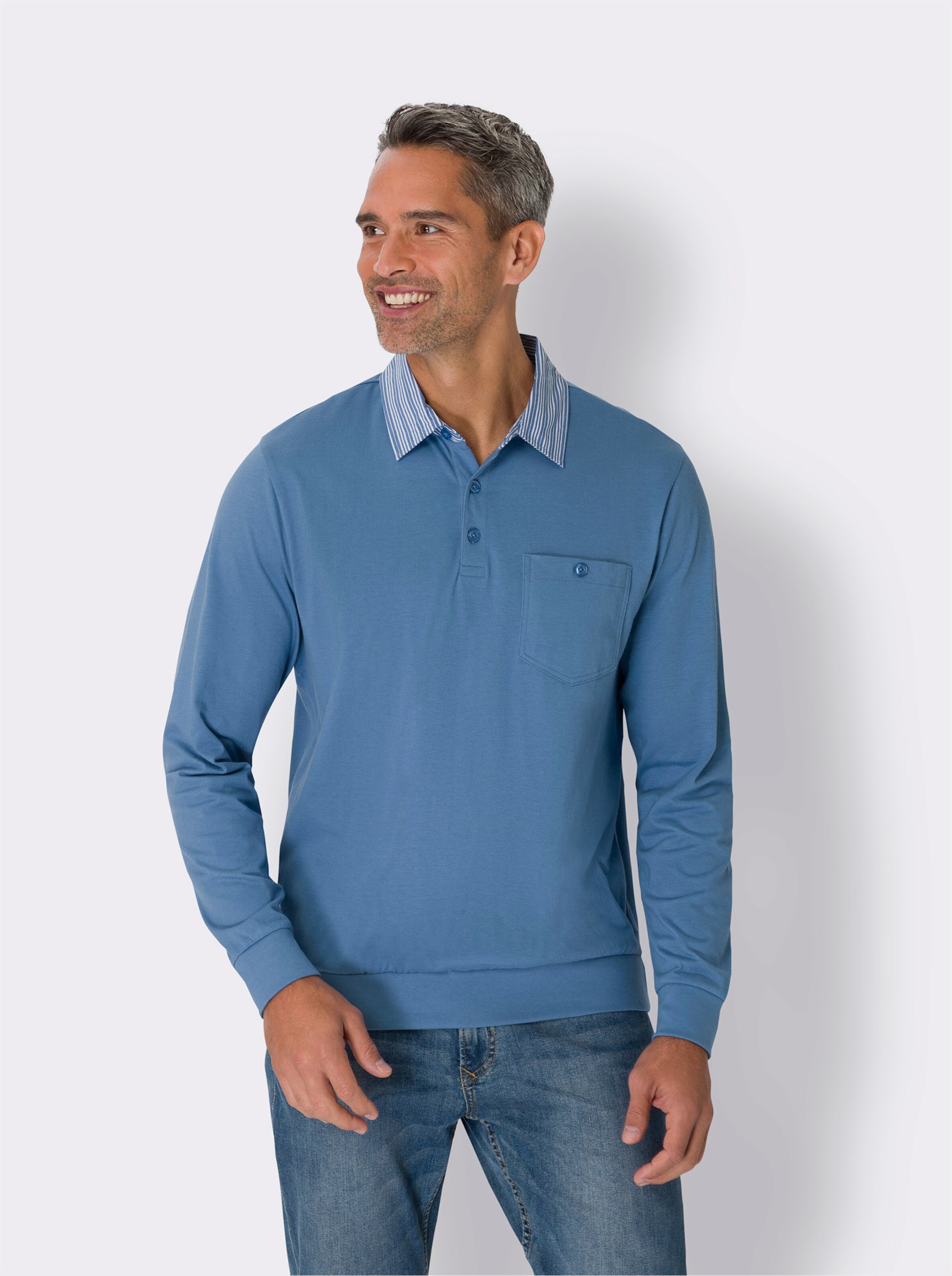 Langarm-Poloshirt
