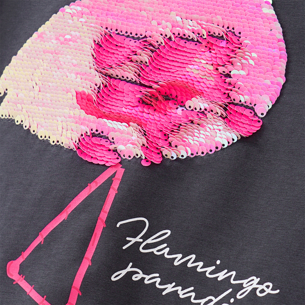 Yigga Mädchen T-Shirt mit Wendepailletten dunkelgrau