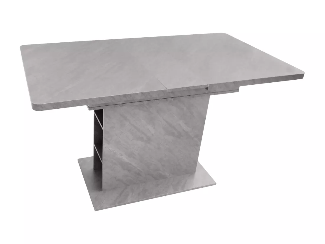 Table à manger extensible 4 à 6 couverts avec rangement - L130xW70xH75cm - Panneau de particules - Gris