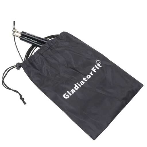 Corda de pular Gladiatorfit de 3 metros, ajustável, em alumínio, com bolsa.