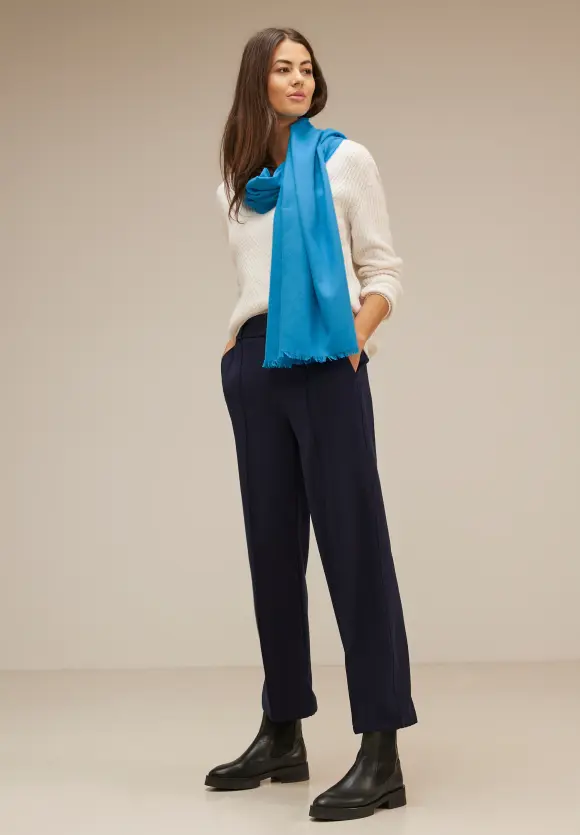 Cosy Schal mit Fransen - aquamarine blue