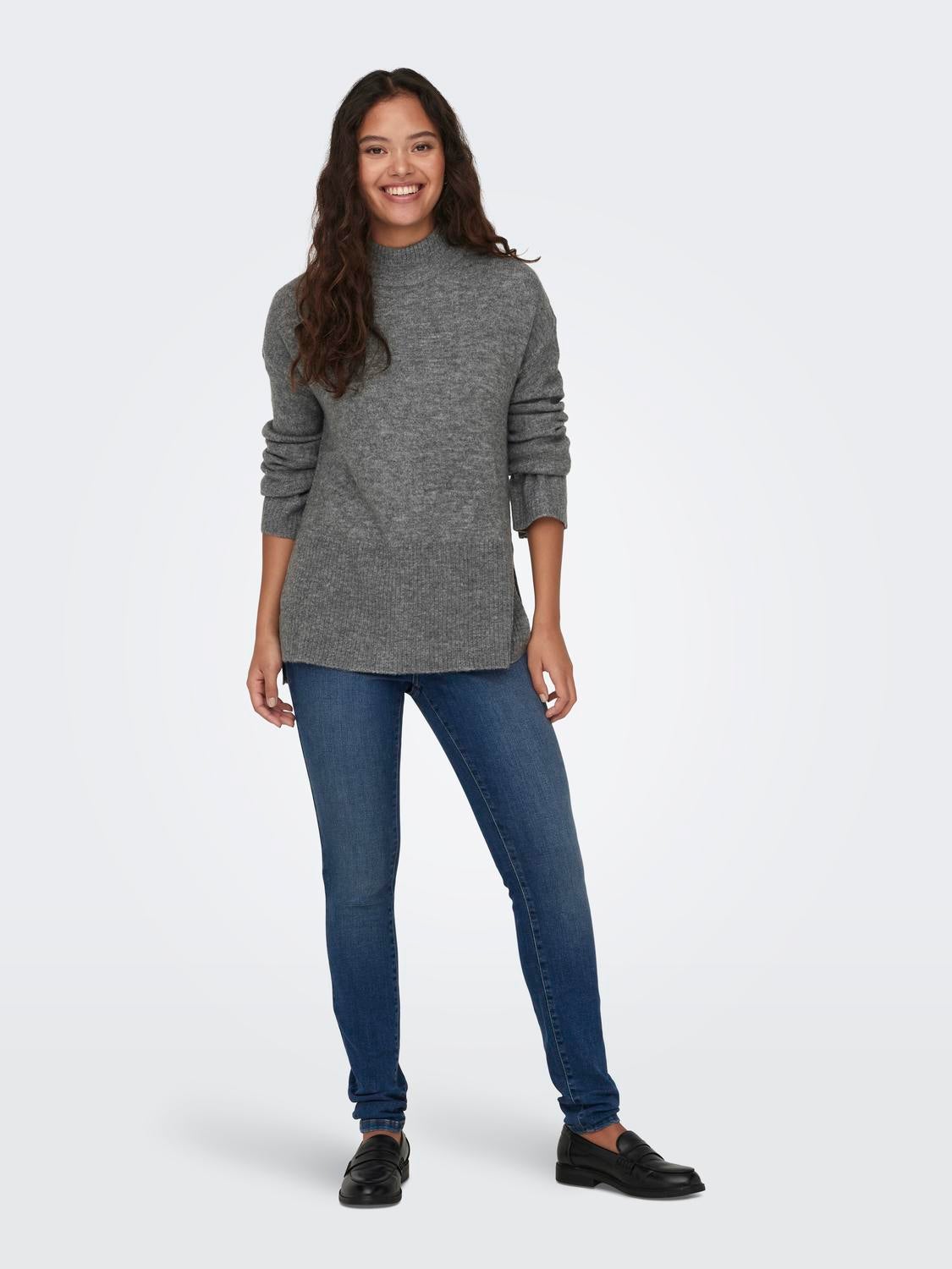 JDYELANORA Strickpullover Dark Grey Melange