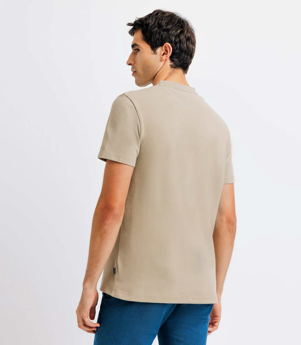 T-shirt col rond kaki