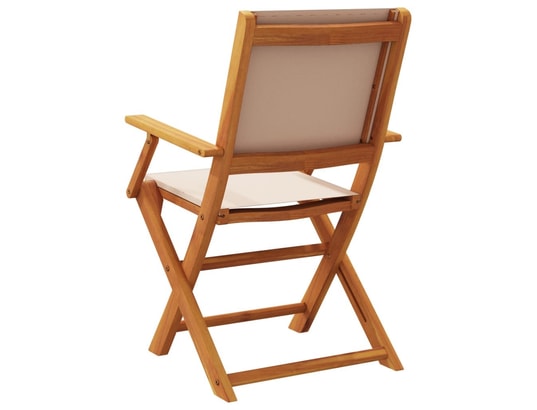VIDAXL - Chaise pliante Chaises de jardin pliantes lot de 6 taupe tissu et bois mass...