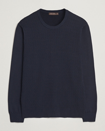 Oscar Jacobson Blake Knitted Cotton Crew Navy