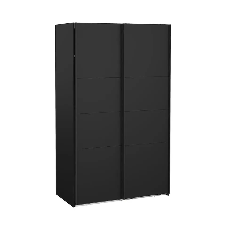Hioshop Catania schuifdeurkast 2 deuren 120x200cm mat zwart