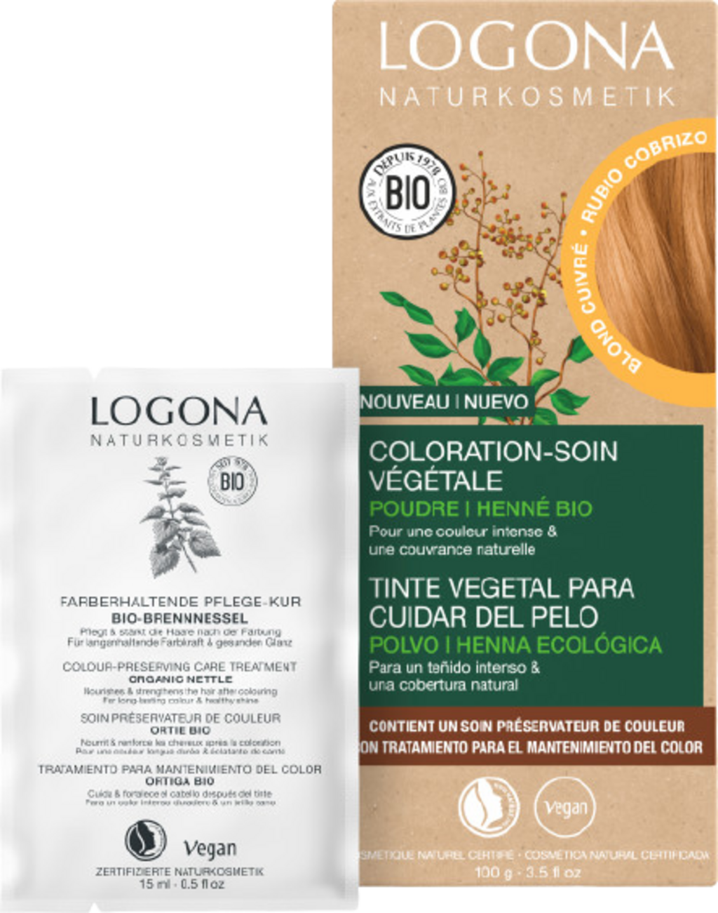 LOGONA  Pflanzen-Haarfarbe Pulver Kupferblond, 100 g