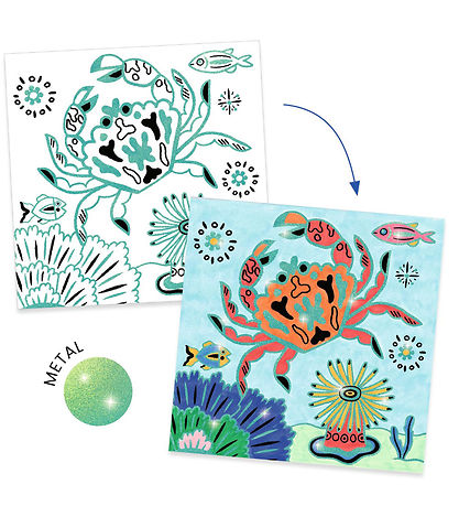Djeco Farvel?gningskort - 4 Stk. - Under The Sea