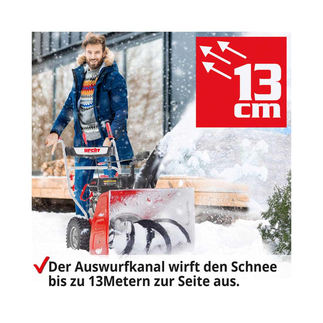 Hecht 9661 Benzin Schneefräse