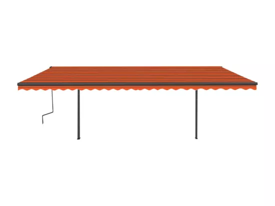 Auvent automatique capteur de vent et LED 6x3,5 m Orange marron