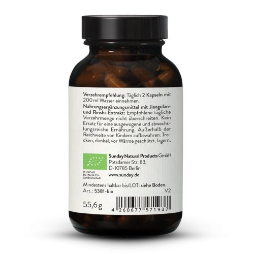 Sunday Natural Products  Bio Jiaogulan + Reishi Extrakt Kapseln