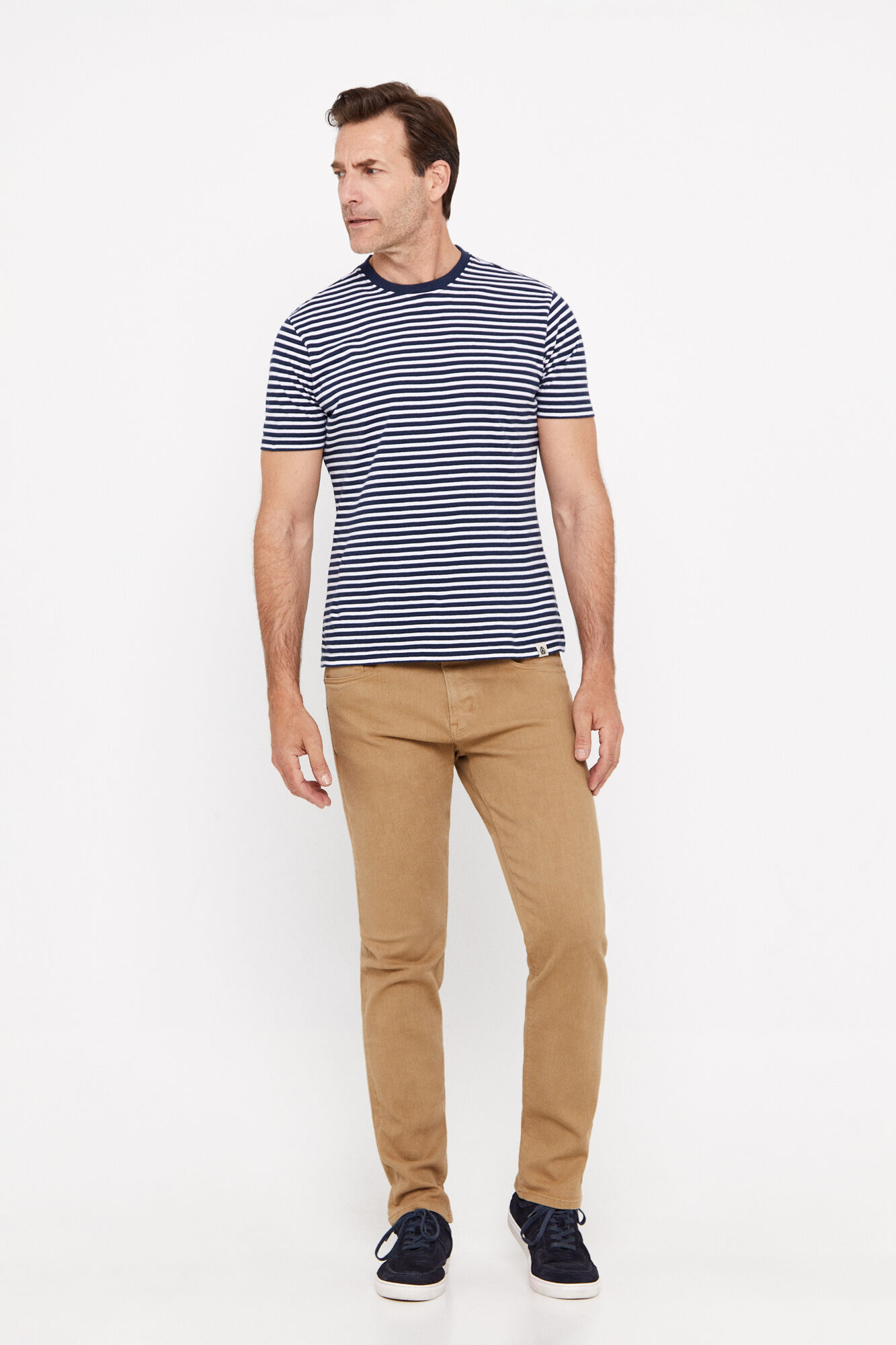 Pantalón color regular fit dinâmico - Bege