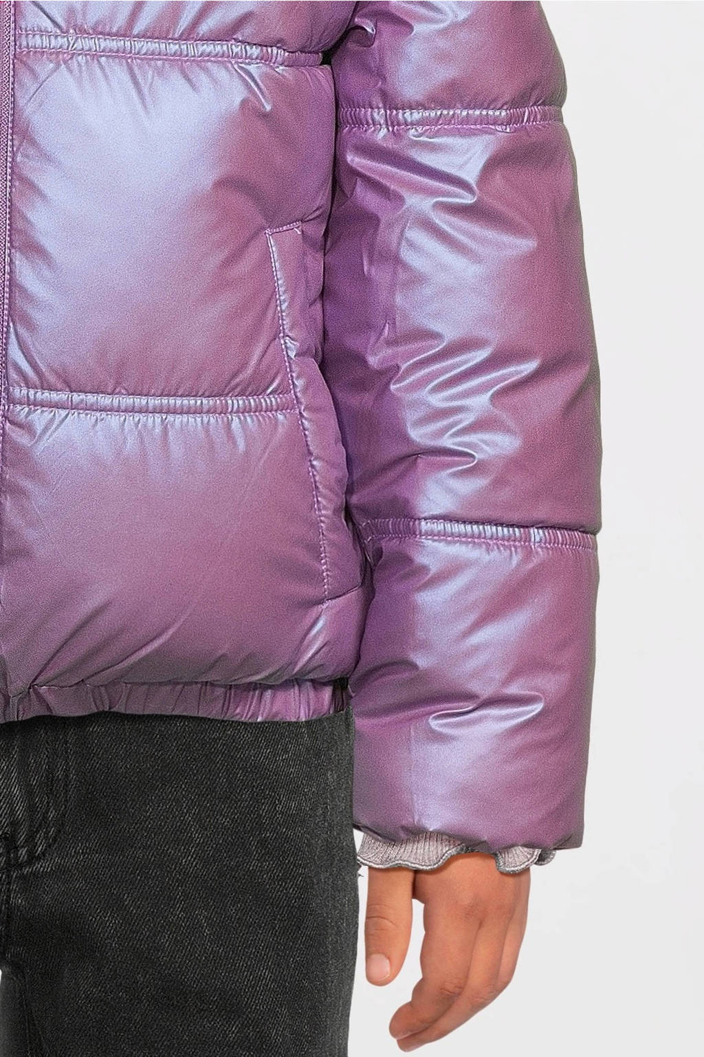 B.Nosy reversible gewatteerde winterjas Jacky lila/ecru