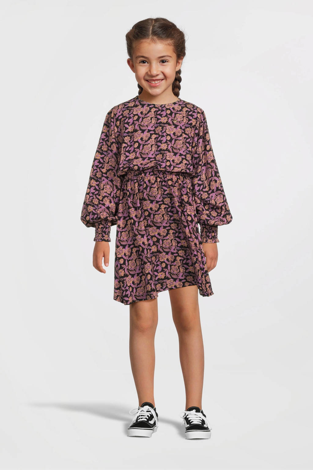 LOOXS jurk met all over print paars