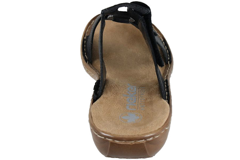 RIEKER SLIPPERS I MØRKEBLÅT TEKSTIL
