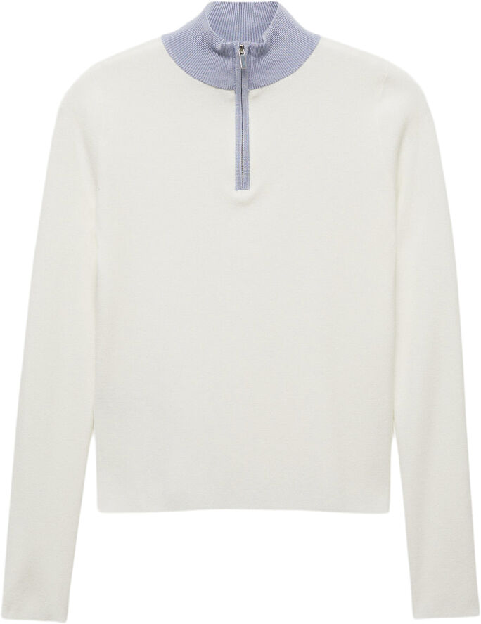MANGO Zip neck jumper Light beige