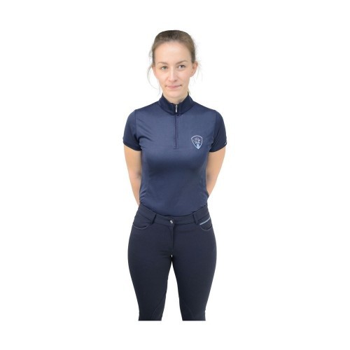 Camiseta feminina Signature para equitação esportiva na cor Azul/Teach