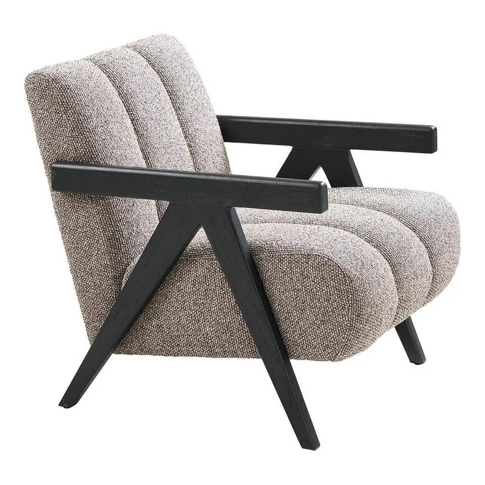Fauteuil Bruin Stof - Zithoogte 32cm - 83x68x76cm - Florence