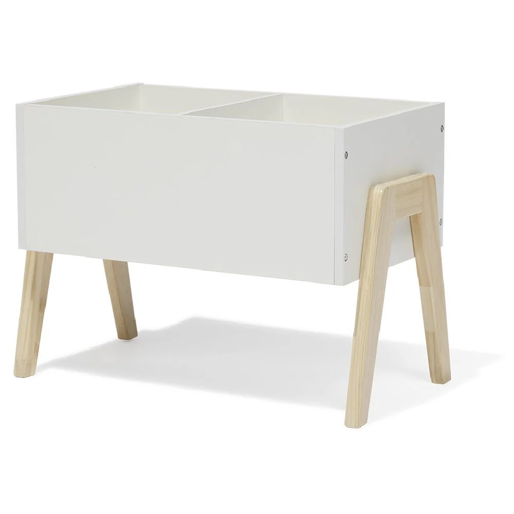 Bac rangement enfant Écolier MDF et pin blanc - L52,8xP29,7xH38,5 cm