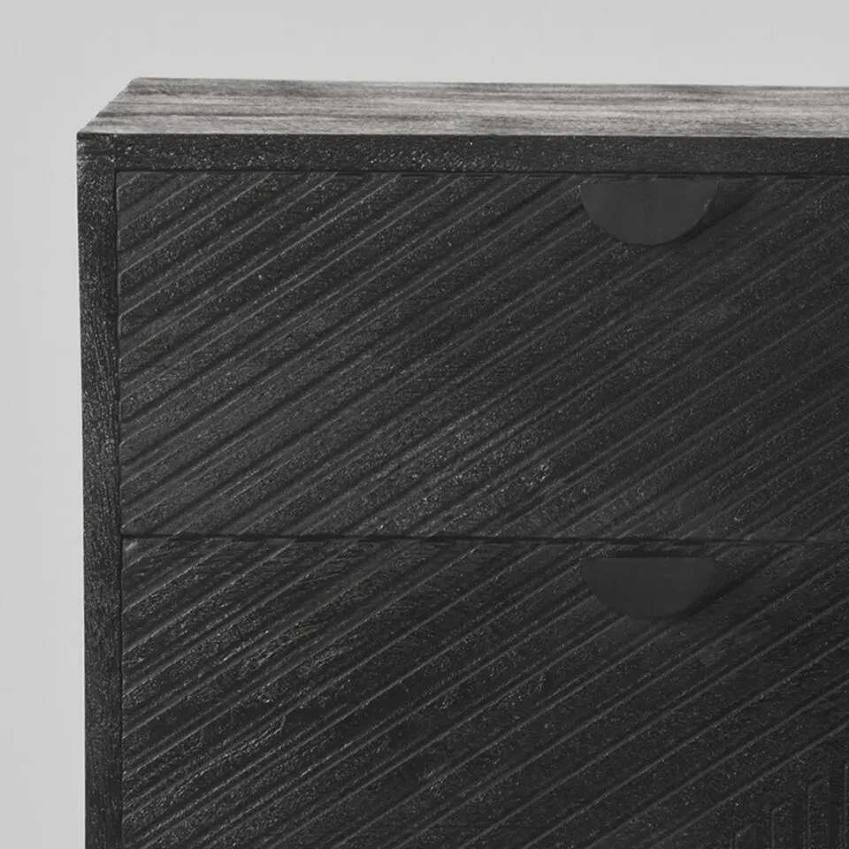 LABEL51 Ladekast Cotia - Zwart - Mangohout - 50cm breed