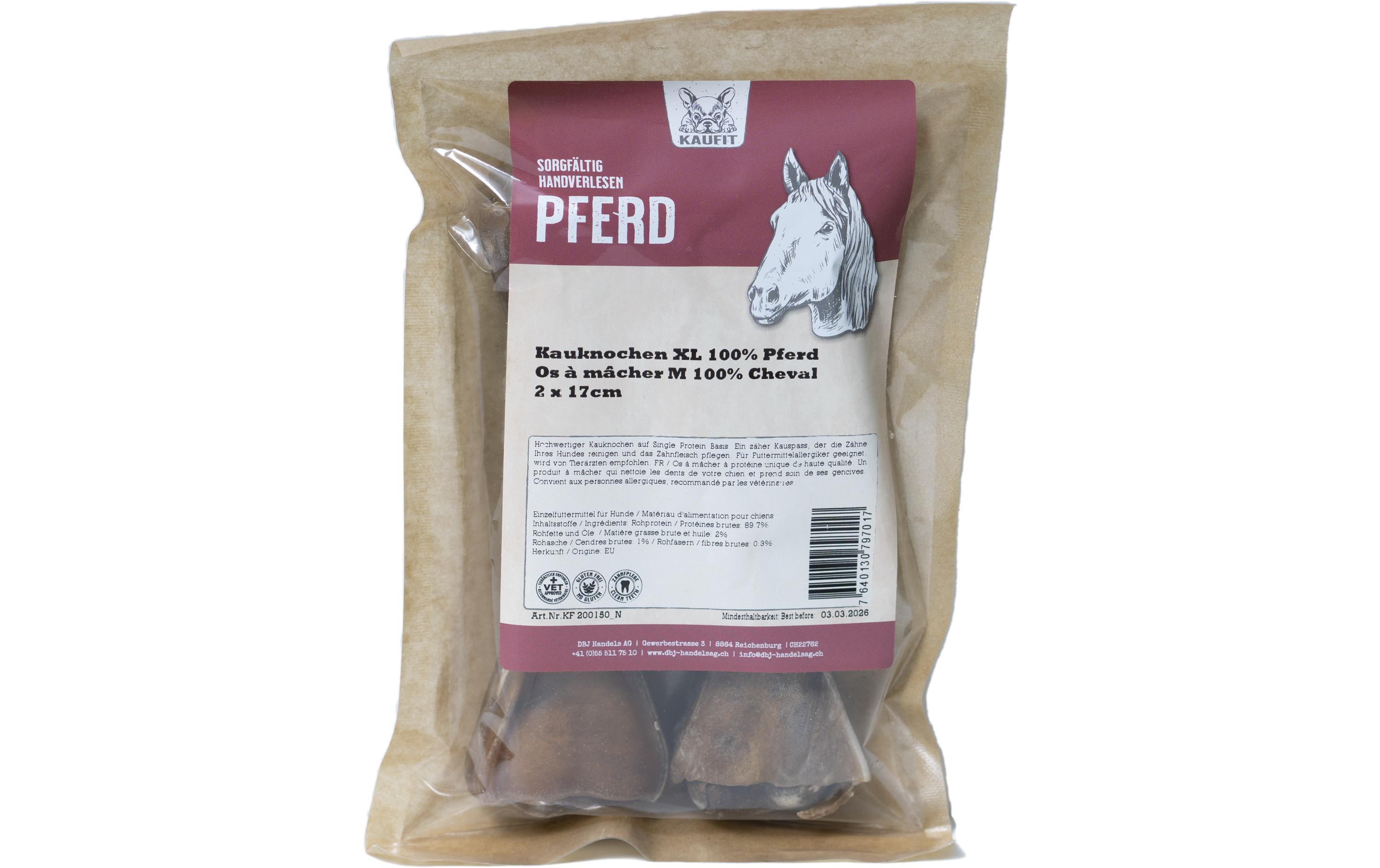 Kauknochen Pferd, 17 cm, 200 g, 2 StückKausnack
