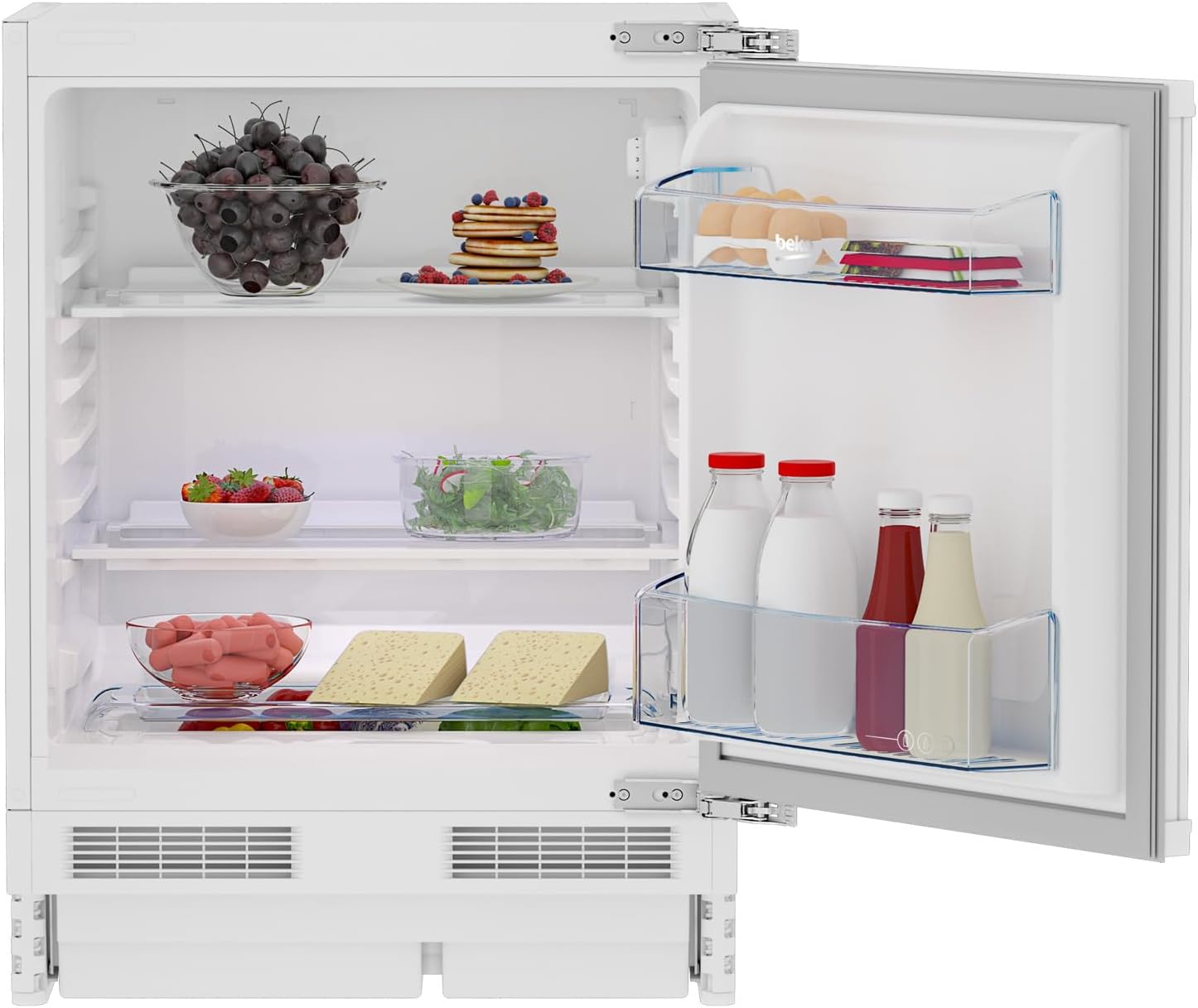 Beko BU1104N b100 Einbau-Kühlschrank, 130 l Nettovolumen, Gemüsebehälter, MinFrost, wechselbarer Türanschlag, weiß