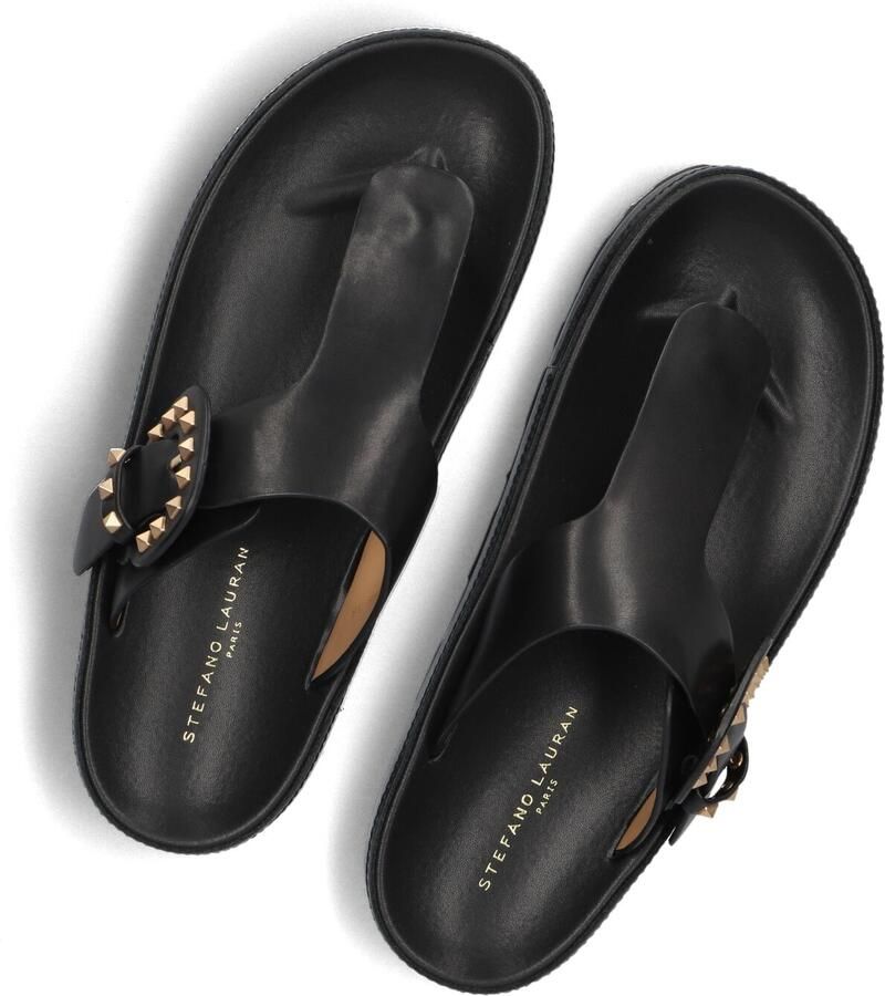 STEFANO LAURAN Teenslippers Dames Dk5668 Maat: 42 Materiaal: Leer Kleur: Zwart
