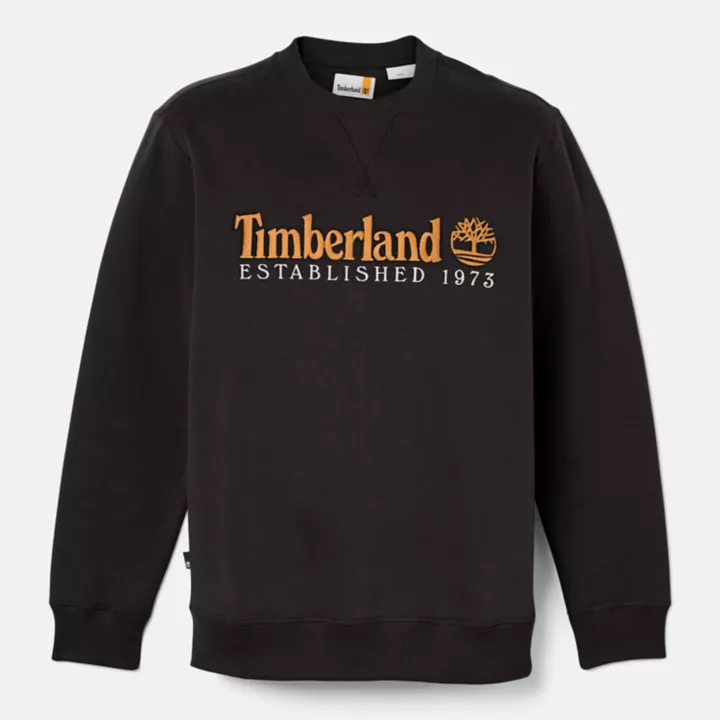 Sweat-shirt à col rond avec logo Est. 1973 pour homme en noir