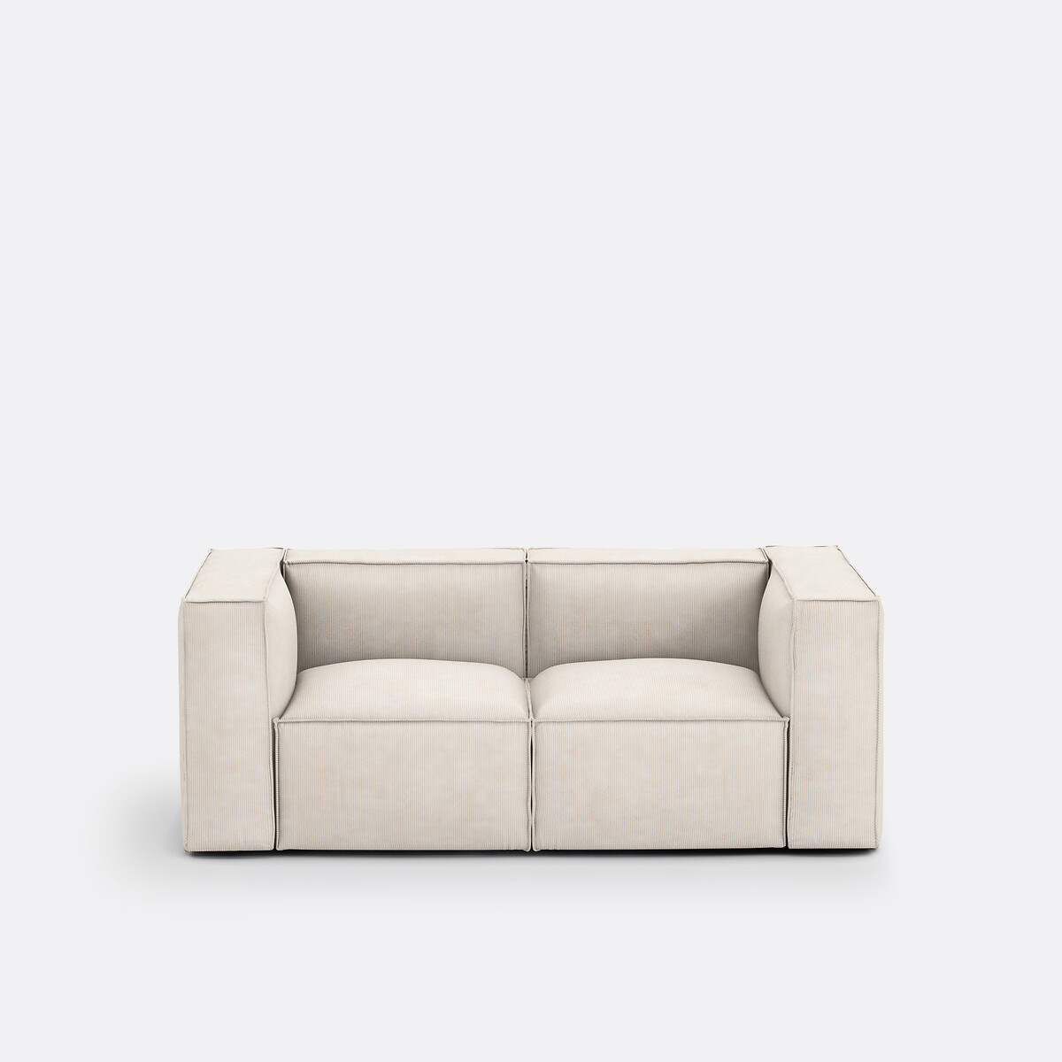 LA REDOUTE INTERIEURS<br>Sofá modular, 2 lugares, veludo cotelê, Seven