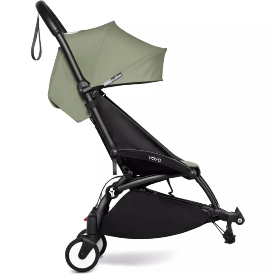 BABYZEN Kinderwagen YOYO 6+ connect Black mit Textilset Olive