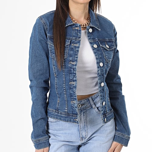 Veste Jean Femme Crop Wonder Denim Medium Bleu Denim