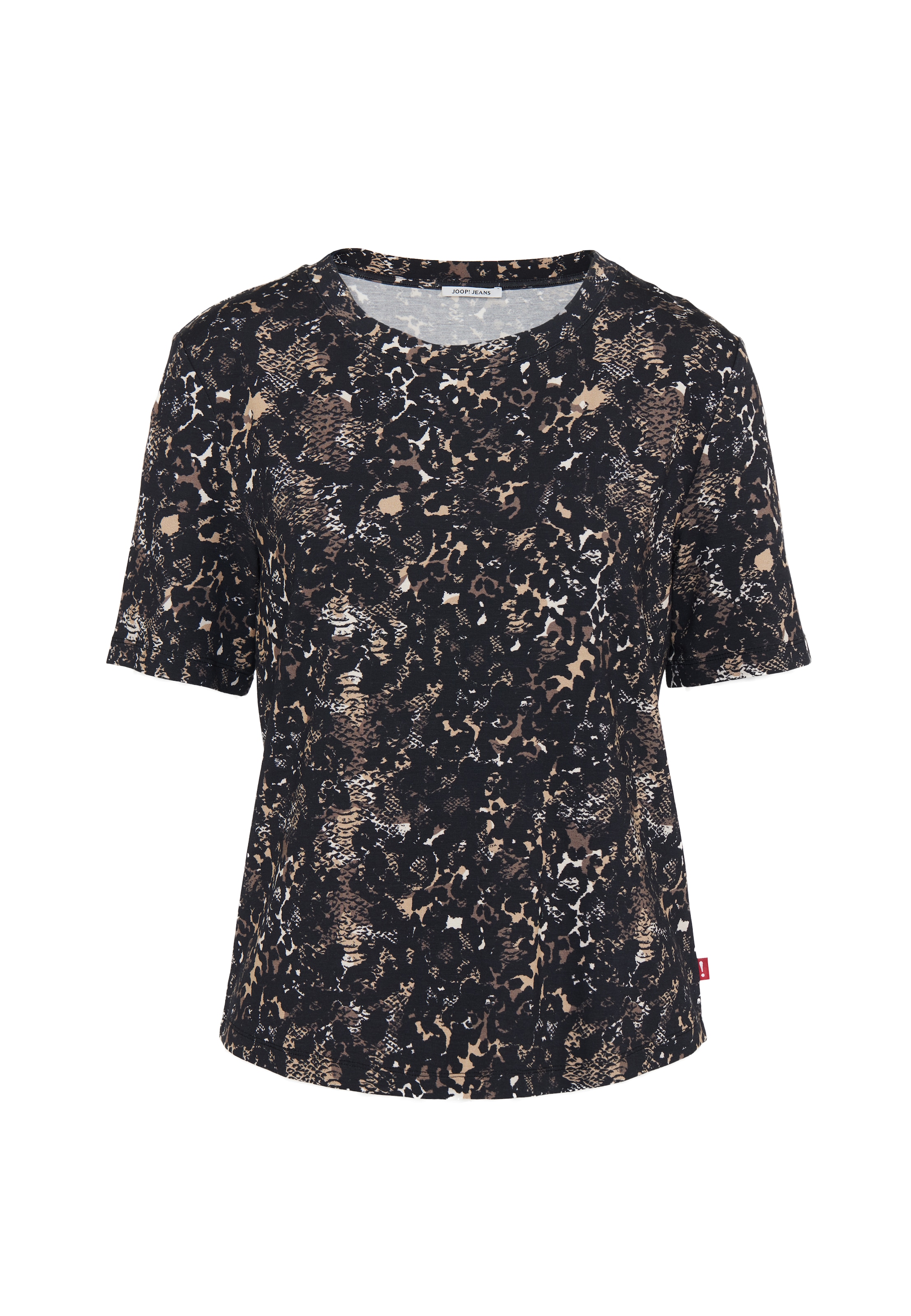 JOOP! Jeans Crop-Top , Animal-Look, Kurzarm, Rundhalsausschnitt